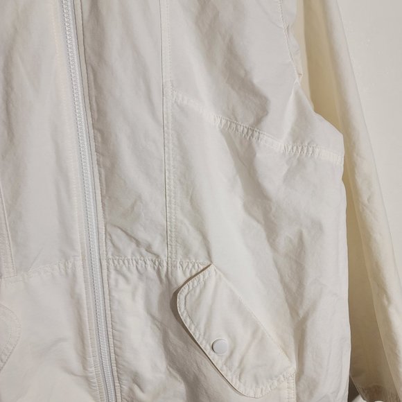 GH Bass and Co White Ivory Solid Full-zip Unlined Windbreaker Jacket sz XL GUC - Picture 10 of 15